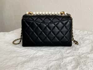 Geanta Chanel pearl flap bag 23 cm, Premium — miniatura 10