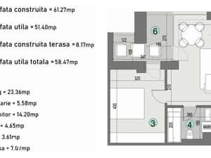 Apartament 2 Camere The Level Apartments 4 Petrom City / Casa Presei — miniatura 6