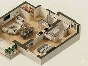 2T: Luminos, balcon de 12 mp, 2 camere în KronenPark — miniatura 6