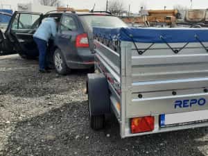 Remorca auto  750 kg cu prelata ATV, moto, apicola RAR inclus — miniatura 6