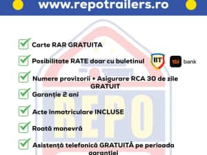 Remorca auto  750 kg cu prelata ATV, moto, apicola RAR inclus — miniatura 7