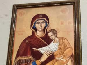 Icoana veche religios Iisus Hristos– RAMĂ DEOSEBITĂ sculptată autentic — miniatura 7