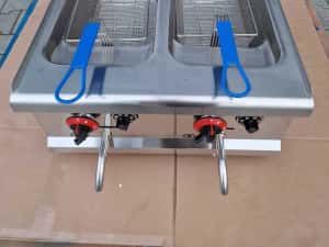Friteuza Dubla pe Gaz 2x15L – Inox, Putere Mare, Garantie — miniatura 2