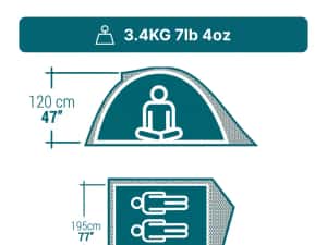 Cort de camping 3 locuri, Mh100 gri - No - produs resigilat Decathlon — miniatura 3