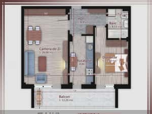 AP. 2CAM SPATIOS (LIVING 26MP) ORIENTAT PE SUD / ZONA 1 DEC. 1918! — miniatura 3