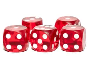 Zaruri 14.5 mm precizie rosii pentru barbut si table | fabrica zaruri