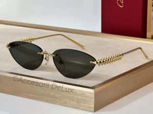 Ochelari de Soare Cartier CT0543S Noi Full Box [Verificare Colet] Gold
