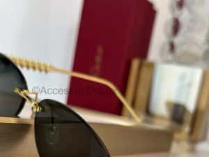 Ochelari de Soare Cartier CT0543S Noi Full Box [Verificare Colet] Gold — miniatura 2