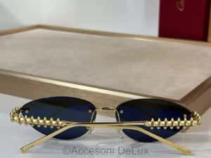 Ochelari de Soare Cartier CT0543S Noi Full Box [Verificare Colet] Gold — miniatura 4