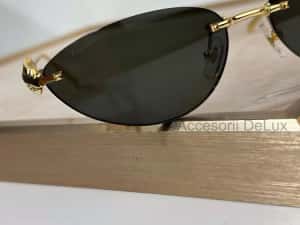 Ochelari de Soare Cartier CT0543S Noi Full Box [Verificare Colet] Gold — miniatura 7