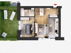 HILS Sunrise Studio dublu tip 2C cu grădină