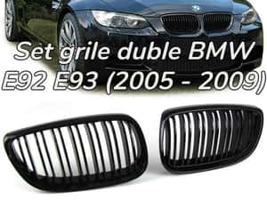Grila dubla BMW E92 E93 NFL M-LOOK negru lucios NOU — miniatura 8