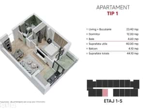 PROMOTIE!! Studio spatios 44mp , Metrou Berceni 15min — miniatura 5