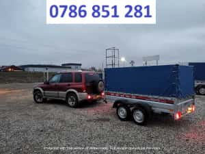 Remorca Mono Ax Auto Atv Tandem Prelata  750 KG Basculabila Oferta — miniatura 1