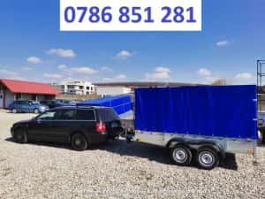 Remorca Mono Ax Auto Atv Tandem Prelata  750 KG Basculabila Oferta — miniatura 3