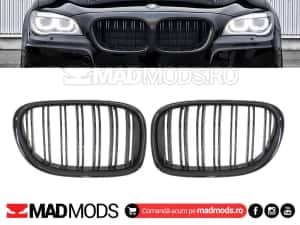 Set grile duble M BMW Seria 7 F01 F02 F03 F04 2008-2015, Negru Lucios