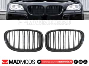 Set grile duble M BMW Seria 7 F01 F02 F03 F04 2008-2015, Negru Lucios — miniatura 9