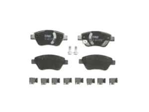 Set placute frana punte fata Opel Corsa C, Corsa D; Adam 2012-2019, pentru discuri de frana ventilat de 257 mm; TRW