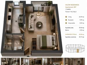 Apartament nou 1 cameră,  – dezvoltator cu 21 ani experiență — miniatura 4