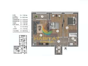 Apartament 3 Camere Sector 4 Grand Arena 65Mp — miniatura 4