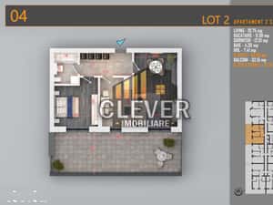 Apartament 2 Camere cu terasa de 32 mp și Comision 0%, Pallady — miniatura 1