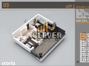 Apartament 2 Camere cu terasa de 32 mp și Comision 0%, Pallady — miniatura 4