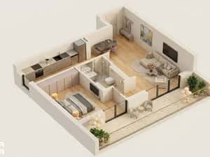 2W: Apartament 2 camere cu terasă de 45,78 mp, KronenPark Pipera
