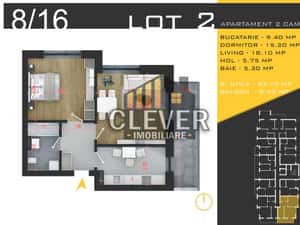 2 camere | 63,60 mp total | Balcon 9,90 mp | Comision 0% — miniatura 5
