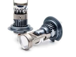 Set Doua Becuri Led H4,H7 Cu Lupa Si Ventilator Mic 28000Lm/160W/6000K — miniatura 1