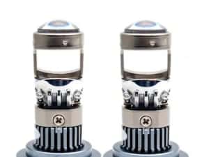 Set Doua Becuri Led H4,H7 Cu Lupa Si Ventilator Mic 28000Lm/160W/6000K — miniatura 8