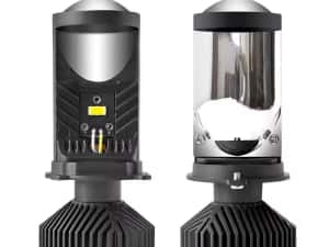 Set Doua Becuri Led H4,H7 Cu Lupa Si Ventilator Mic 28000Lm/160W/6000K — miniatura 9