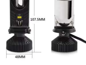 Set Doua Becuri Led H4,H7 Cu Lupa Si Ventilator Mic 28000Lm/160W/6000K — miniatura 10