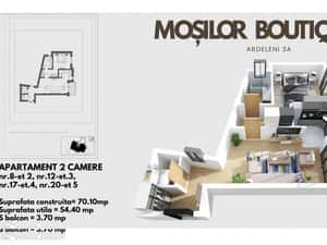 Centrul Capitalei, apartament cu 2 bai, etaj superior ! — miniatura 1