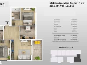 Metrou Aparatorii Patriei - 2 cam 59mp bloc nou — miniatura 4