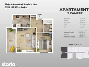 Metrou Aparatorii Patriei - 2 cam 59mp bloc nou — miniatura 5