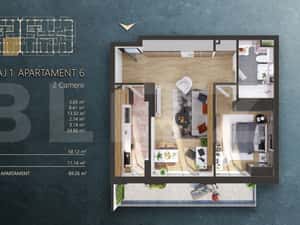 APARTAMENT 2 CAMERE | ELITE | 58 MP — miniatura 1