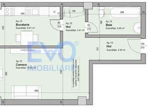 Apartament cu 1 camera, 44,47 mp, decomandat, bloc nou, zona Galata — miniatura 4