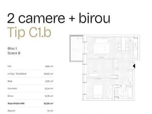 De Vanzare Apartament 2 camere + birou + terasa 21.8mp, Bdul Ghencea — miniatura 6