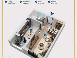 Garsoniere,Studio,ap 2 camere,direct dezvoltator,bloc nou,Ilie Petre,C — miniatura 1