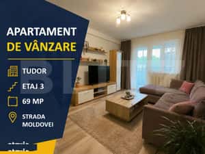Apartament spatios cu 3 camere de vanzare – Str. Moldovei, Tudor Vla — miniatura 2