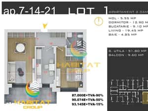 Pallady 2 camere decomandat 62 mp + loc parcare gratuit — miniatura 4