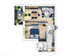 Apartament 2 camere — miniatura 2
