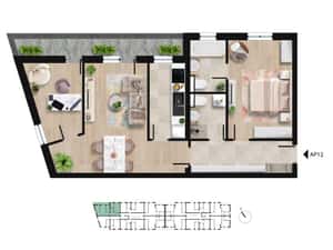 Apartament cu 3 camere și două băi, langa Lacul Morii — miniatura 3