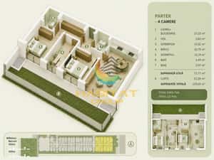 Vânzare Apartament 4 camere cu curte de 52 mp - Popești Leordeni — miniatura 3
