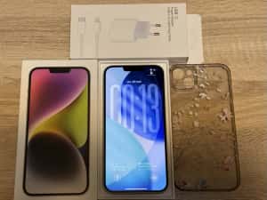 iPhone 14 Plus 6,7 inchi, culoare Starlight, Cutie Completă + Fast Charge Cadou — miniatura 7