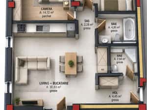 Apartament cu 3 camere, 72 mp, zona Terra Gardens, Comision 0