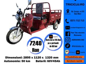 Triciclu electric STAR CIV inclus transport gratuit Agramix NOU
