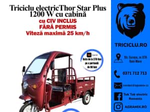 Triciclu electric STAR CIV inclus transport gratuit Agramix NOU — miniatura 2
