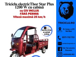 Triciclu electric STAR CIV inclus transport gratuit Agramix NOU — miniatura 10