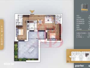 3 camere cu terasa 53mp Parcare Gratis 7min Metrou N. Teclu — miniatura 4